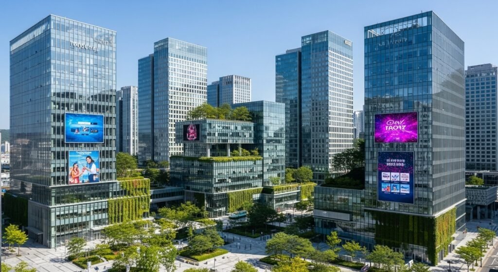 대한민국 기술 혁신의 거점인 성남시 분당구 IT 단지 전경